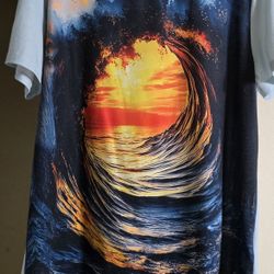 Men’s Oceanwave Sunset T-Shirt  (Size Medium) -  Brand New  