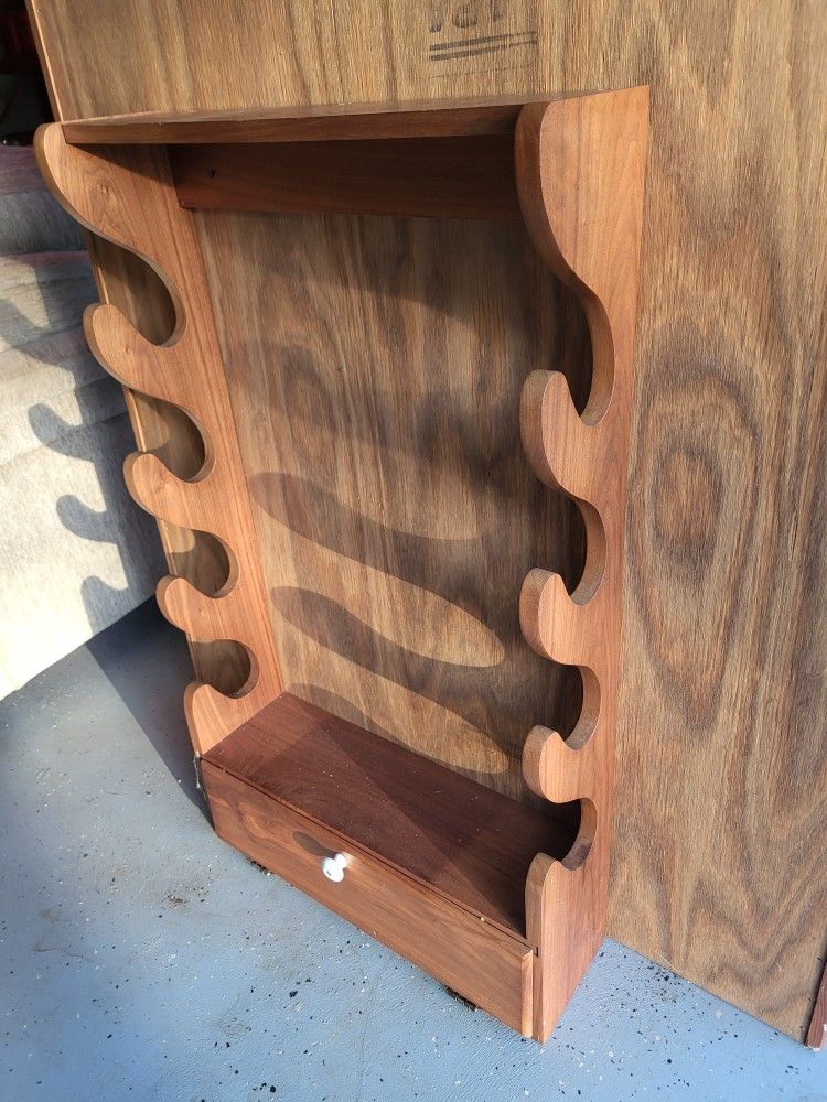 FREE - Wooden Gun Rack With Small Drawer 