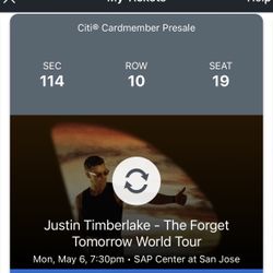 Justin Timberlake Tickets 5/6 In San Jose