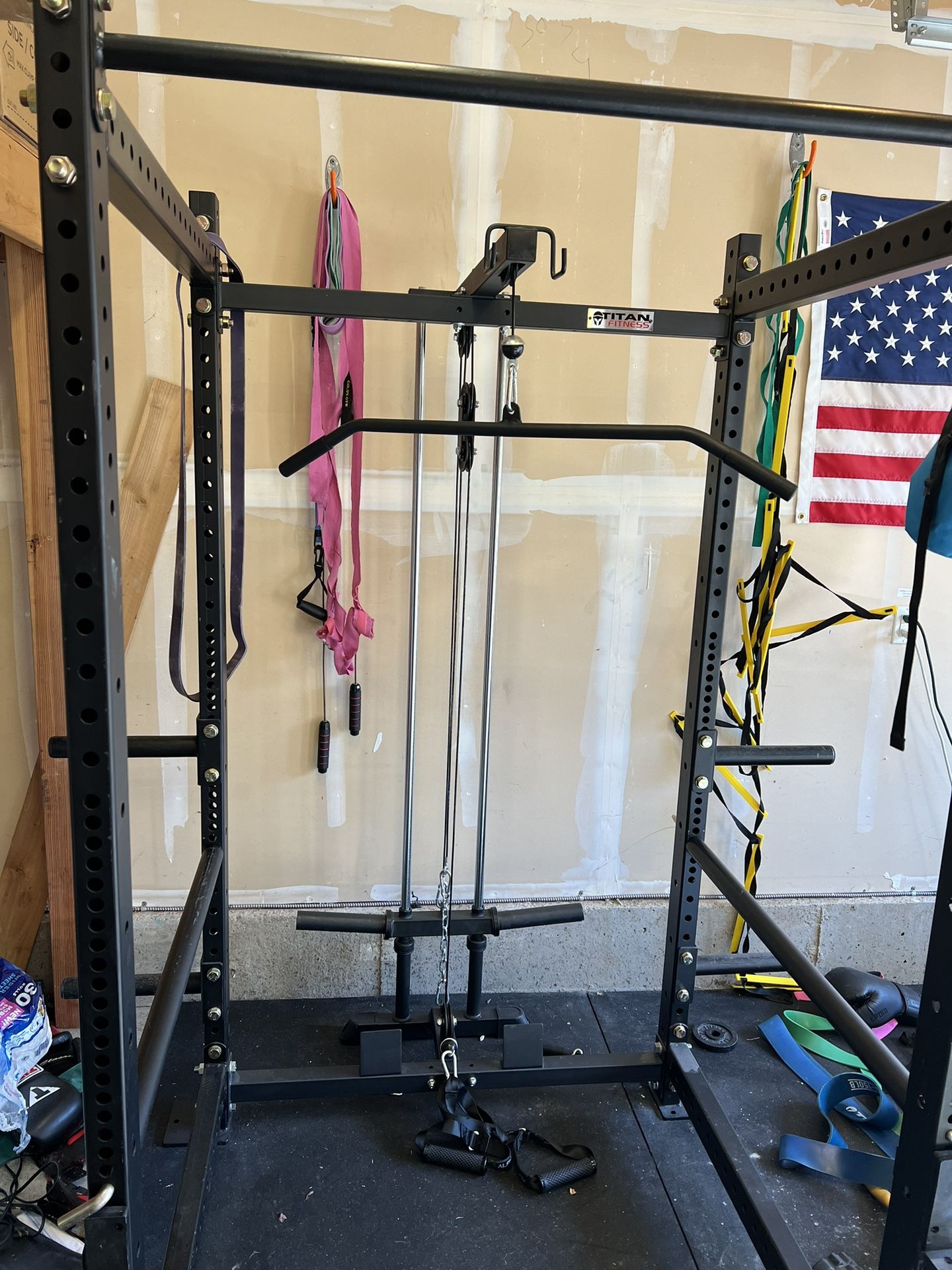 Titan T-3 Series Power Rack with Lat Tower Attachment – Like New for ...