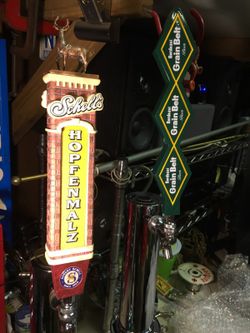 Tap handles, keg bar spout beer brew Schells grain belt