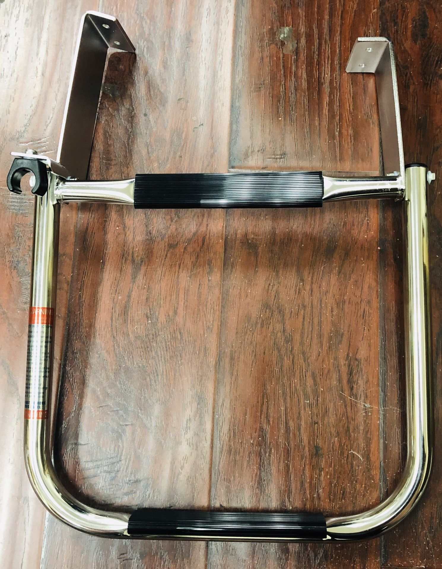 Amarine-made Polished Stainless Steel Marine Boat 1-Step Transom Mount Ladder Hinge Ladder Transom Mounted Ladder Stows in Upright Position - New