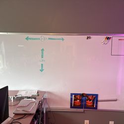 Whiteboard, Magnetic, Silver/White 8 Ft x 4 Ft
