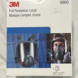 3M Safety 142-6900 Safety Reusable Full Face Mask Respirator, Dark Grey, Large