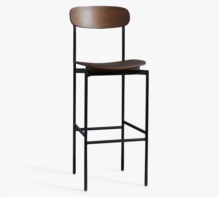 4 POTTERY BARN Wyatt Bar Stools Dark Umber