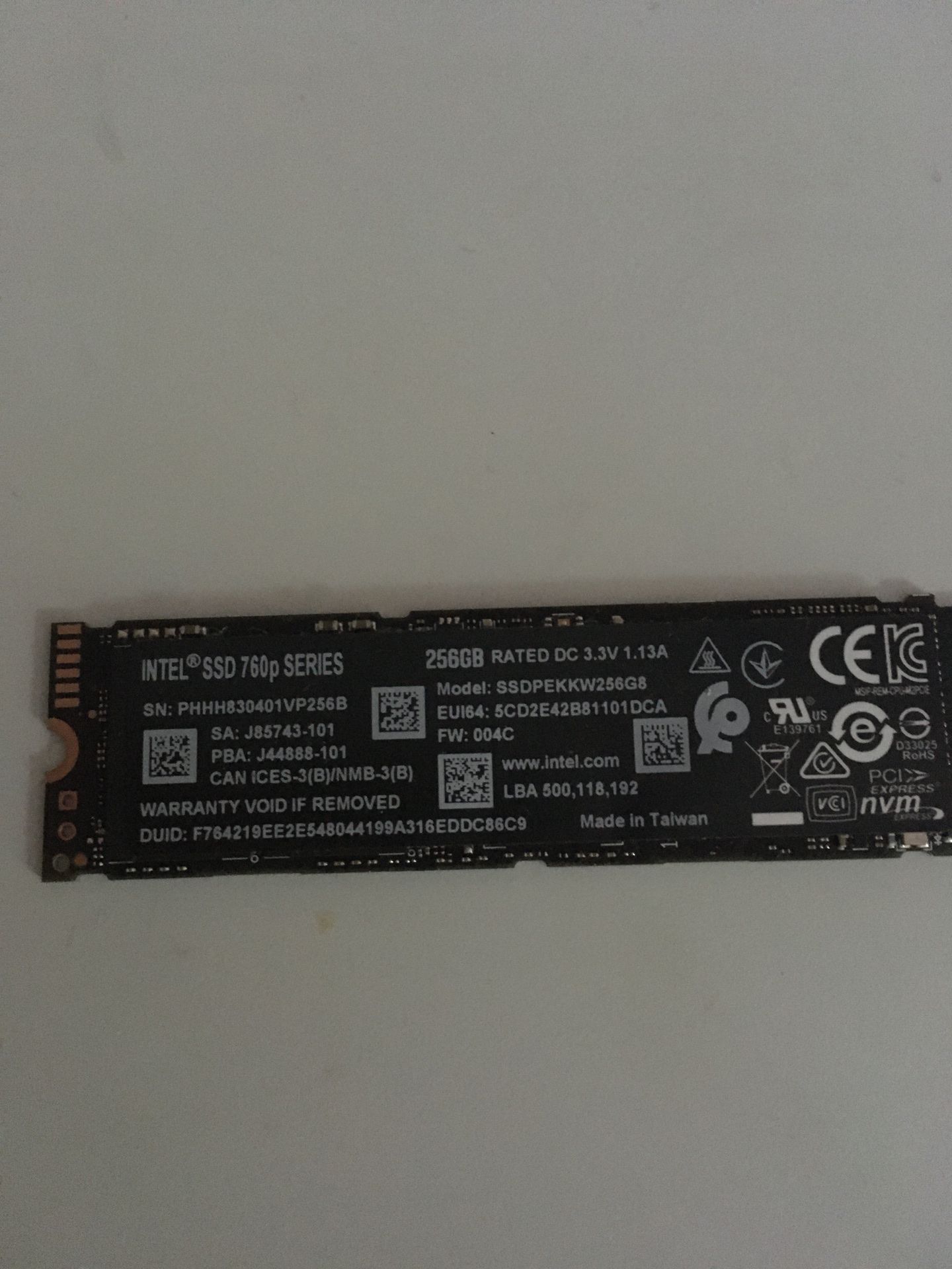 256 gig m.2 NVME SSD drive pulled from working gaming laptop. Asking 40 obo trades considered