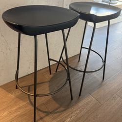 West Elm Alden Counter Stools – Set of 2 (Black Wood(