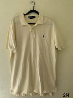 Vintage Men Polo By Ralph Lauren Yellow Tshirt Short Sleeve Classic Fit Size XL