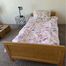 Twin wooden bed -$75