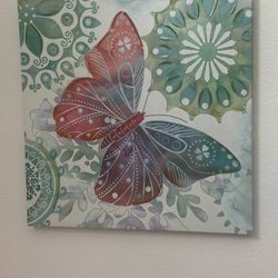 Floating butterfly Simple and Soulful Canvas Art Size: 23inch * 23inch