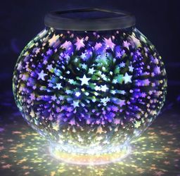 Color Changing Mosaic Solar Light, Pandawill Waterproof/Weatherproof Crystal Gla