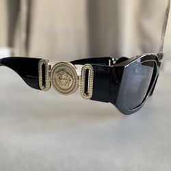 Versace Medusa Sunglasses Black Gold Frame 