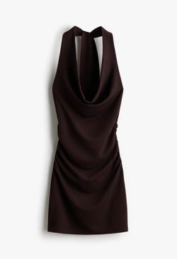 Draped halter neck dress