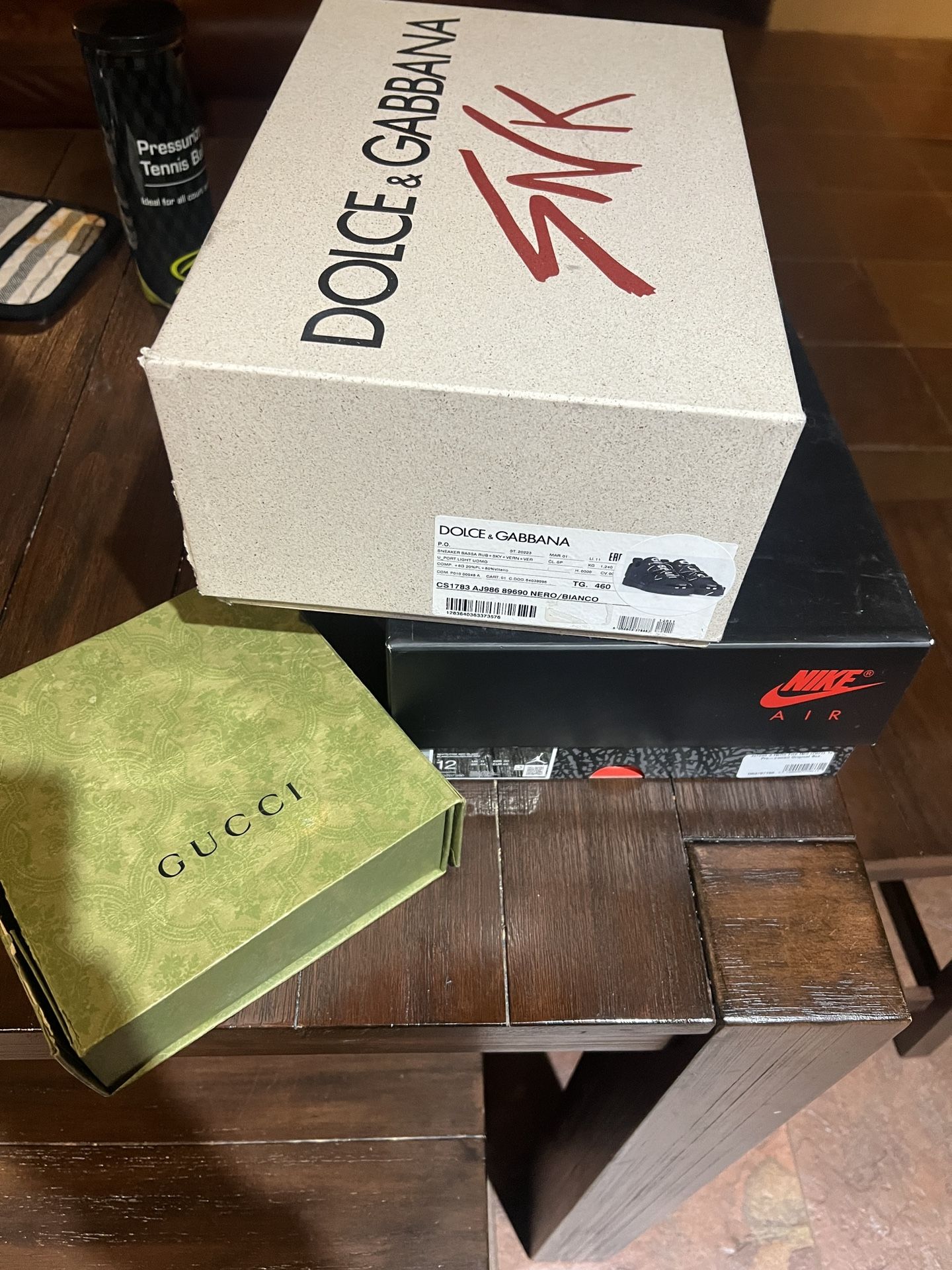 Gucci Belt, Jordan 3s Fire Red, Dolce Gabbana SNK