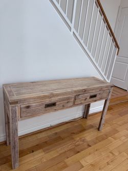 Rustic Wood Console Table with Two Drawers