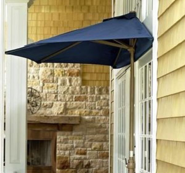 9' Half Moon Patio Umbrella great for Small balcony or creating shad
