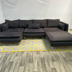 ( Delivery Available ) Ikea Soderhamn Modular Dark Gray Sectional Couch with Ottoman