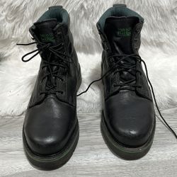 Hytest Footrests Safety Boots Steel Toe Black Leather Men's Size 9 D