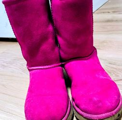 UGG TALL Pink Suede Winter Boots SZ 9