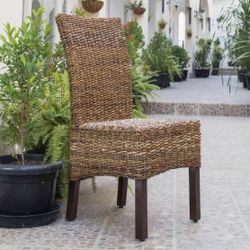 Arizona Mohogany Abaca Weave Dining Chairs with Mahogany Hardwood Frame (Set of 2)