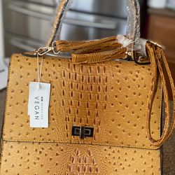 Mustard Color Vegan Hand Bag 