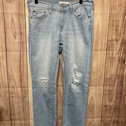 Levi’s size 28 boyfriend denim blue jeans pants distressed