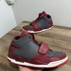 Nike Air Jordan Flight Club 90s Dark Gray/Fusion Red Basketball Shoes Men Sz 13
