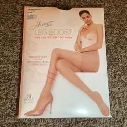 Hanes leg boost cellulite smoothing pantyhose, color jet black, size: GH