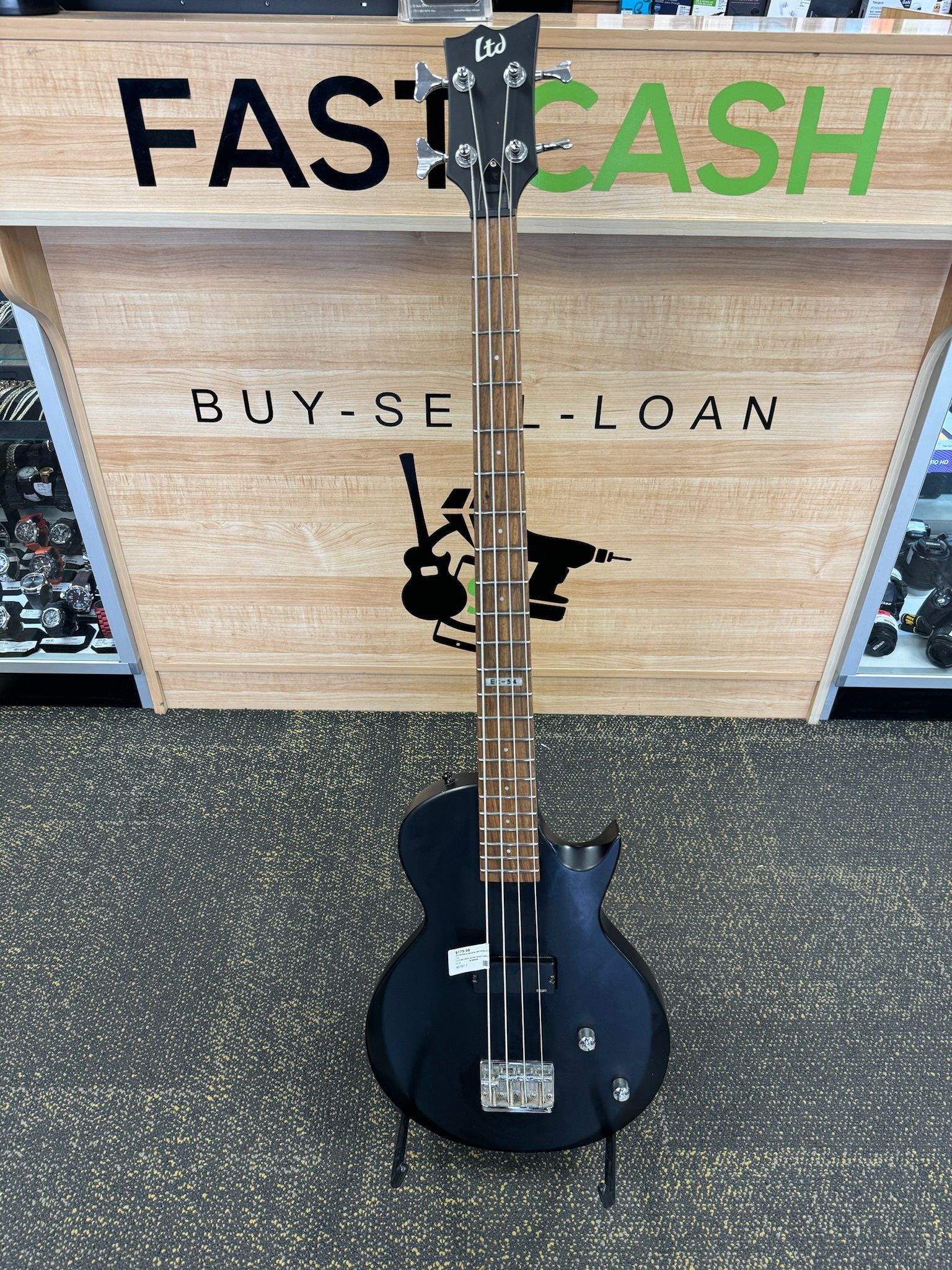 ESP LTD EC-54 Solid Body 4-String Electric Bass Guitar - Black