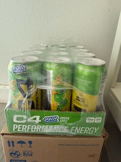 C4 energy drink jolly rancher green apple flavored
