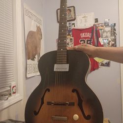 Antique Electric Acoustic Ranchero Supro Guitar 1995