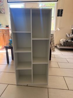 White Asymmetric Cube Bookcase Shelf Unit