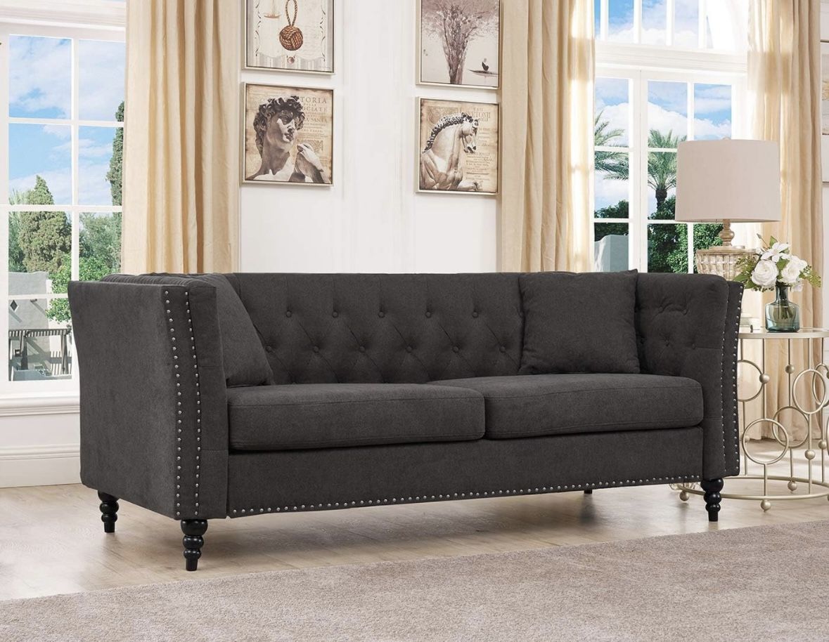 Black 3 Seater Sofa 