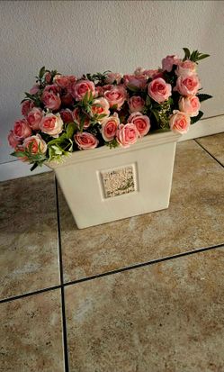 vase with artificial roses