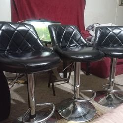 Nice Black Leather Stools 