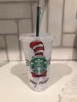 Cat in the hat teacher starbucks cup