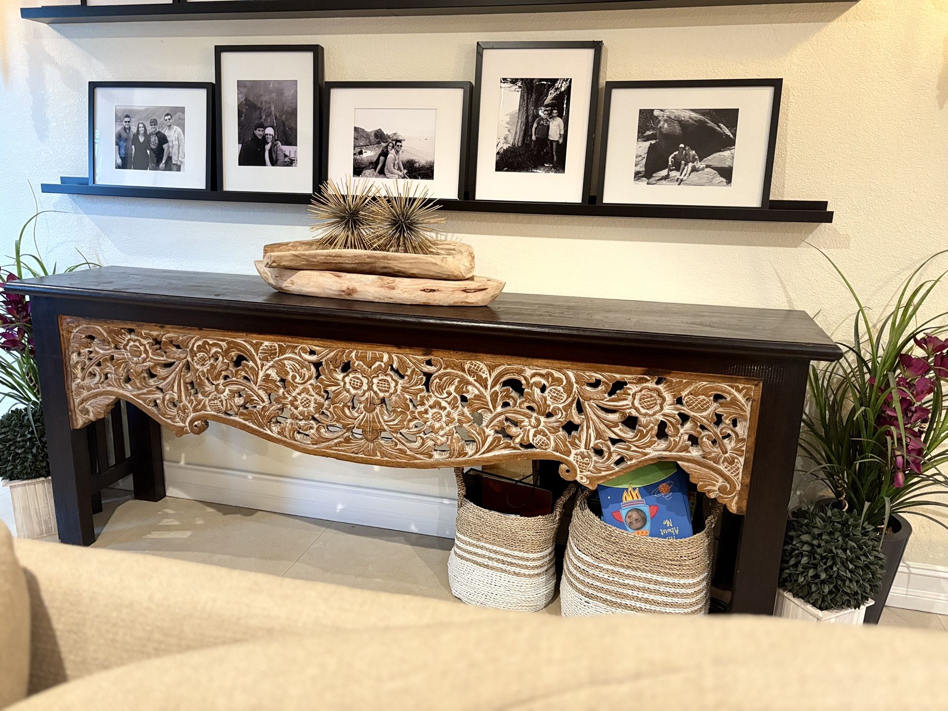 Rustic Console Table Solid Wood