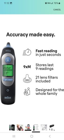 Braun ThermoScan 7 Digital Ear Thermometer, Age-Adjusted Fever Guidance, Baby and Infant Friendly, No. 1 Brand Recommended by Pediatricians, FSA and H