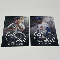 Topps Call To Hall Of Fame Ted Willams And Ernie Banks 