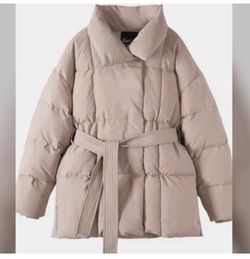Large beige bomber Jacket