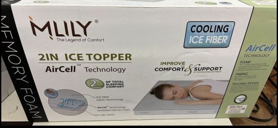 Mlily 2” Memory Foam Mattress Ice Topper Full New