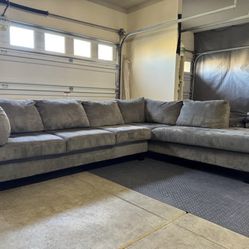 Gray RC Wiley L Shape Sectional Couch (Delivery Is Available)
