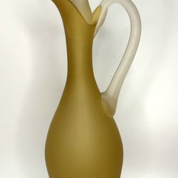 60s Italian Glass Pitcher With Satin Finish