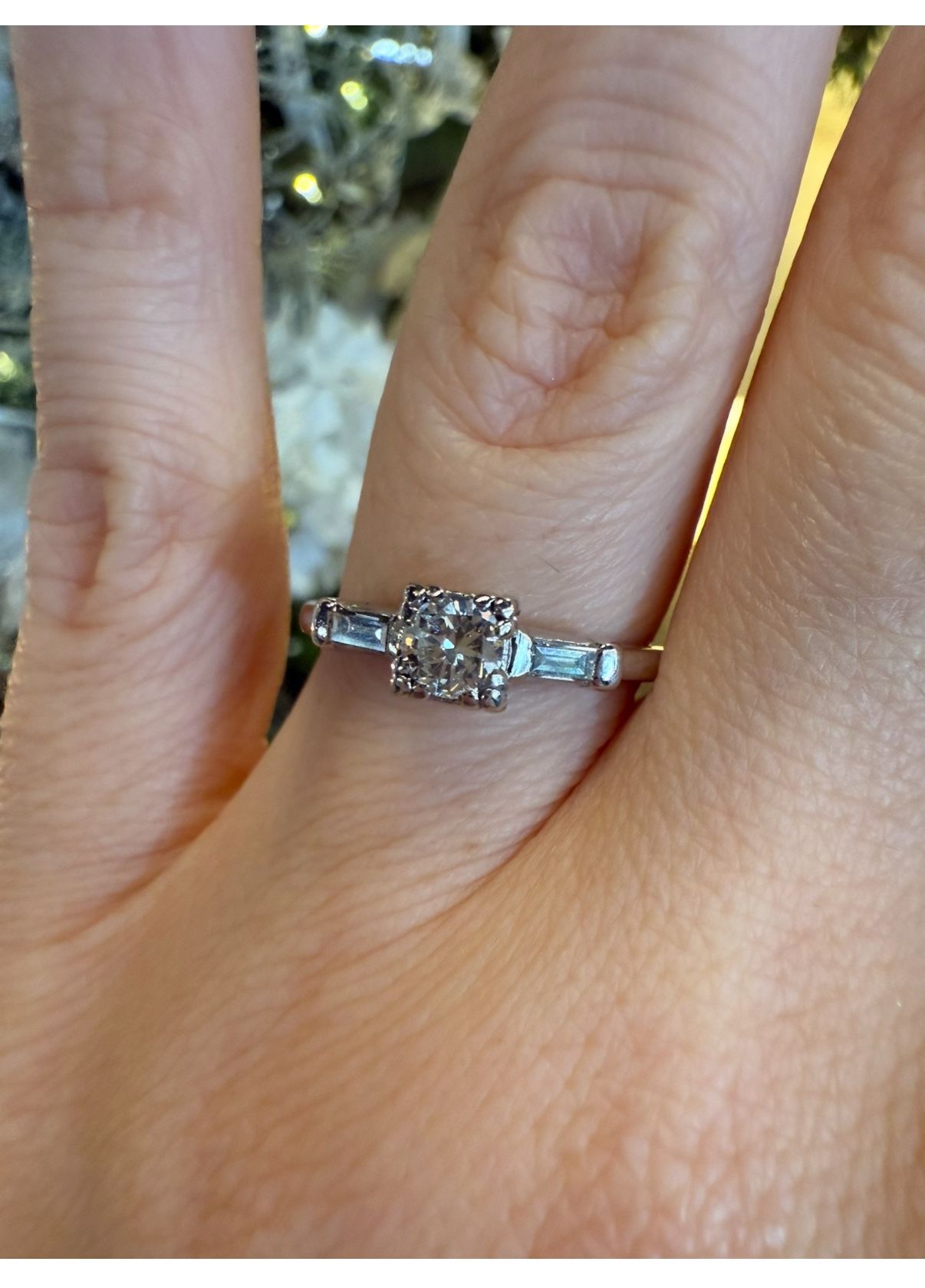Platinum Engagement Wedding Ring With Natural Diamonds