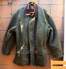 Vintage Carhartt C52 Blanket Lined Duck Jacket – Moss Green / Sandstone | XL Regular