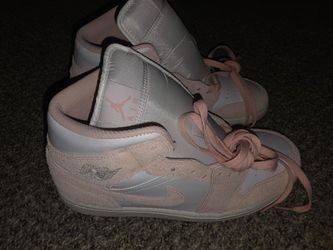 Air Jordan 1 Mid Legend Pink Suede Sneakers Size 11