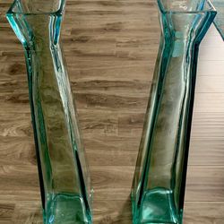 Glass Tiffany Green Floor Vases