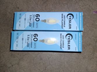 Tesler 60 watt led candle lights. 2 pack