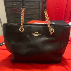 Black Coach Marlie Tote Bag