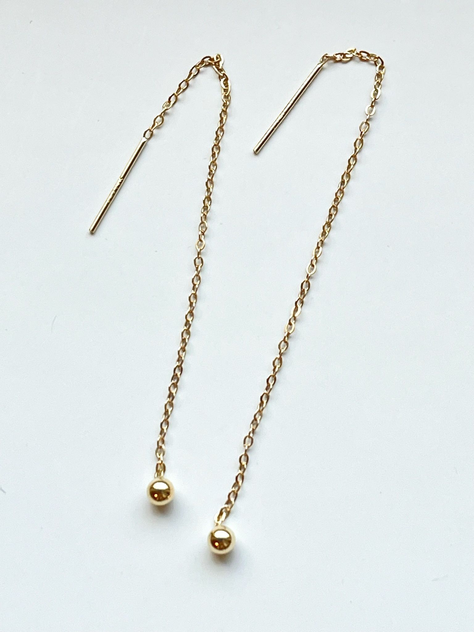 Chic 14K Gold Filled Chain Drop Bead Earrings